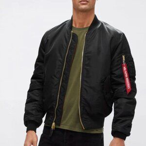 Alpha Industries Black and Orange Bomber Jacket